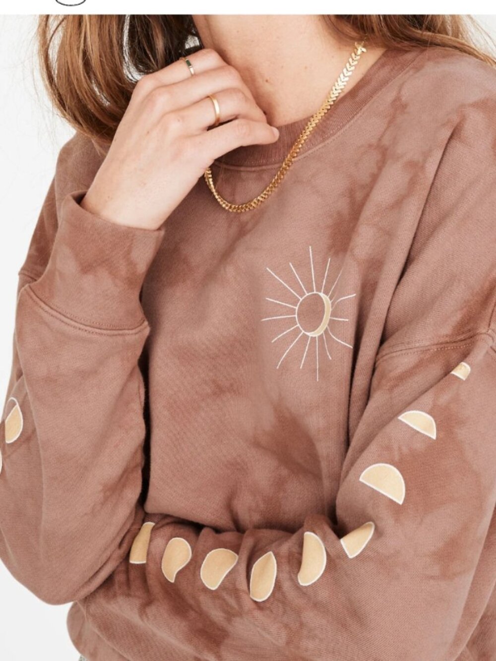 Like New! MADEWELL Moonphase Graphic Tie-Dye Mainstay Sweatshirt Faded Rosebud M